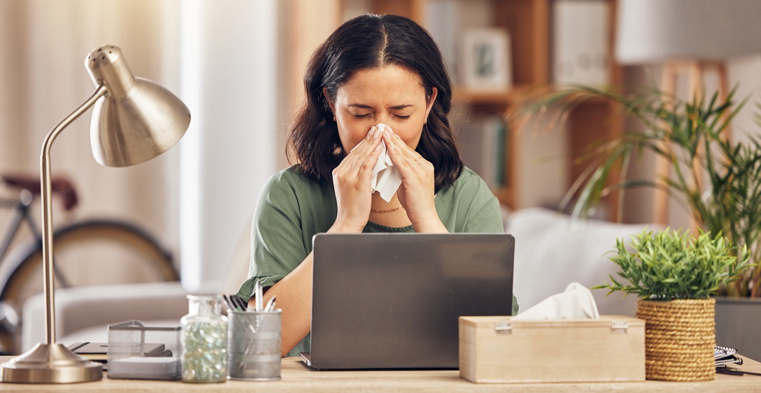 Woman with cold in part of home not heated effectively due to failing furnace