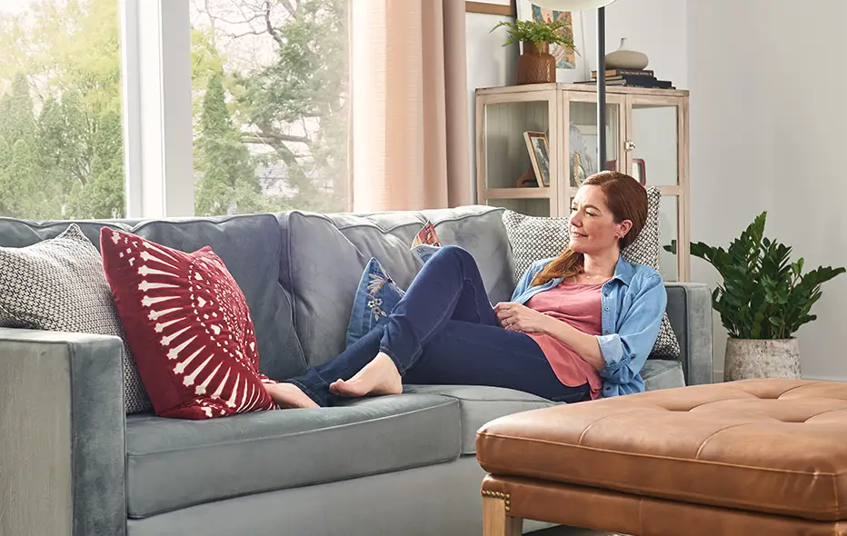 Women sitting on a couch